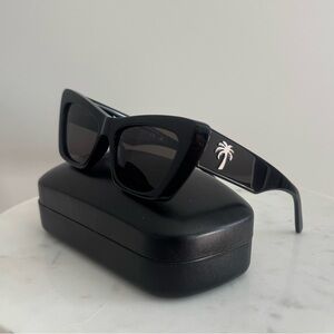 NEW - Palm Angels Hermosa Eyewear Square-frame Sunglasses In Black